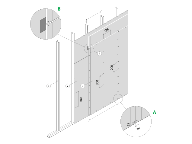 Indervæg to lag gips