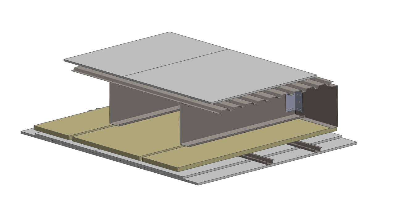 Etagedæk med  TZ 20 og gulvgips
